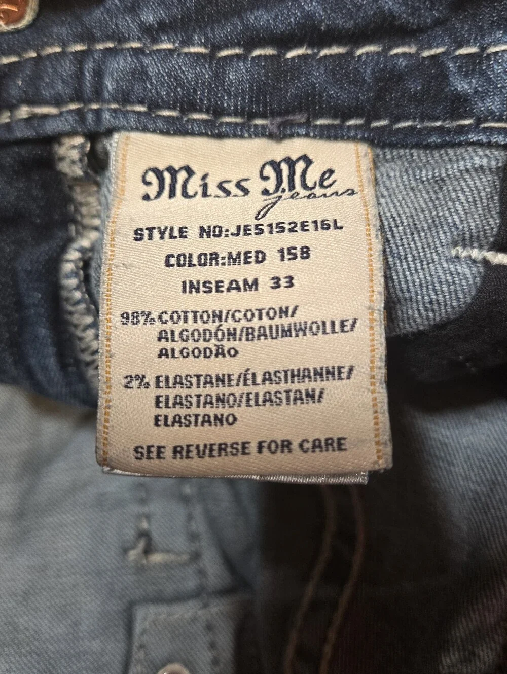 Miss Me Easy Boot Women's Bootcut Blue Jeans 29 Embroidered Sequins Logo Cowgirl